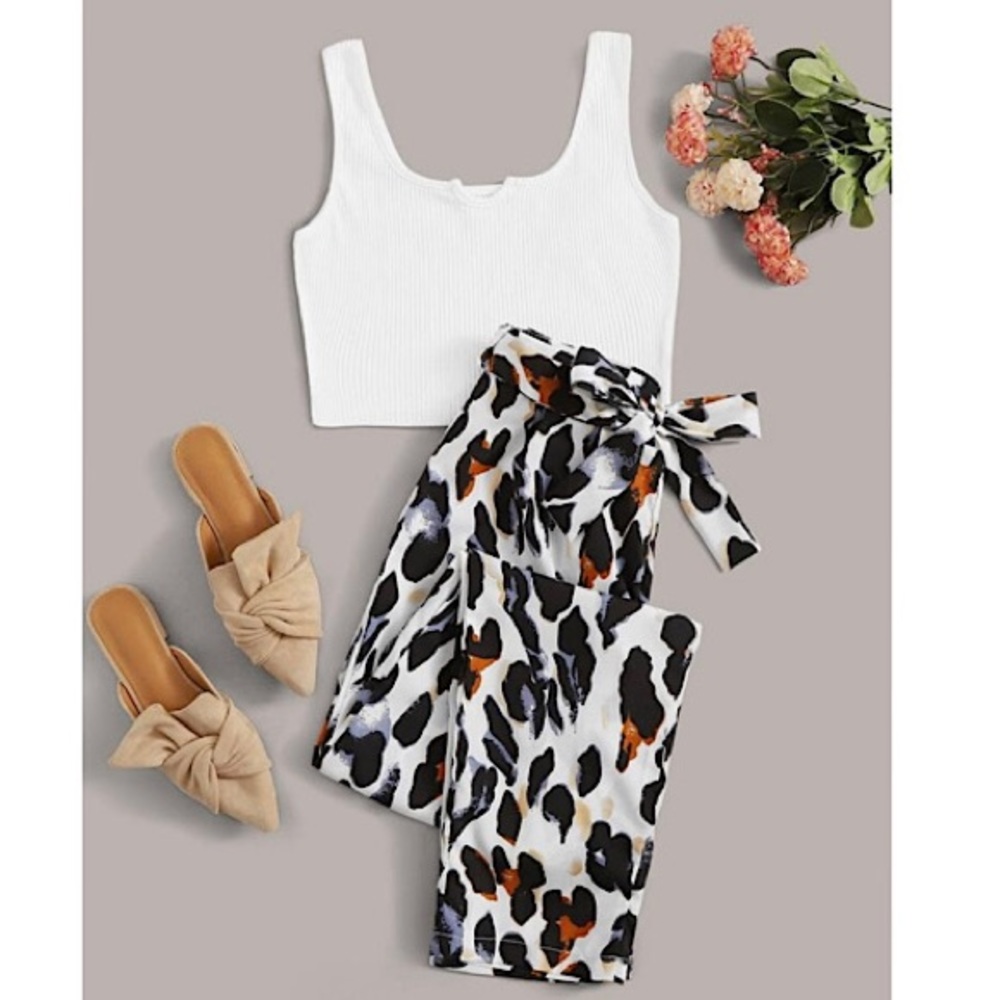 Leopard Print High Waisted Pants